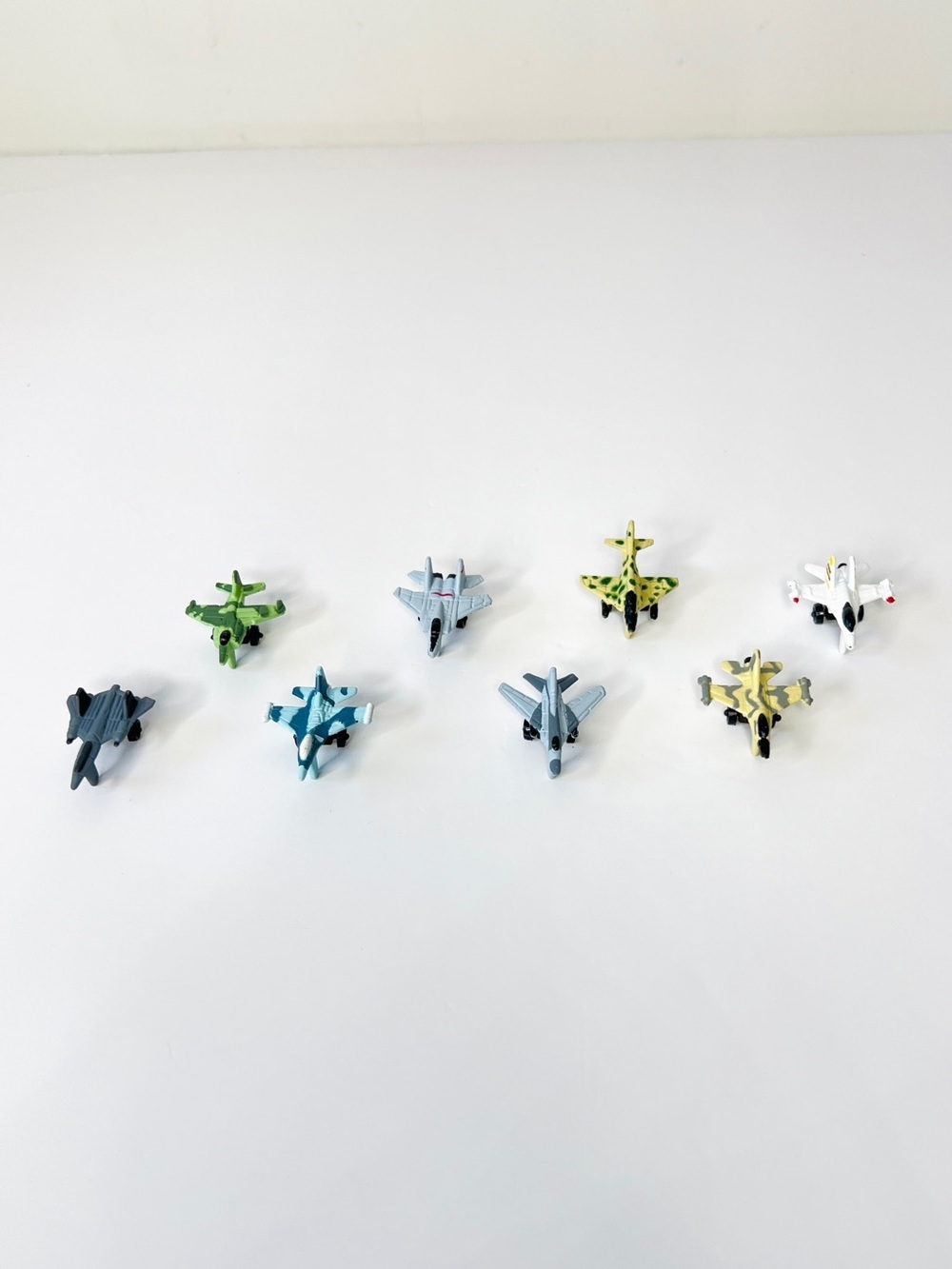 Miniature Plastic Military Fighter Jets Lot of 8 Assorted Micro Scale Jets